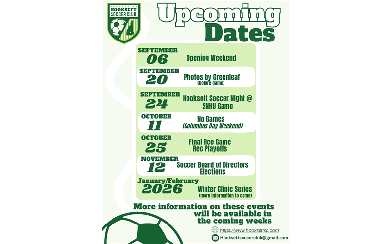 Upcoming Dates